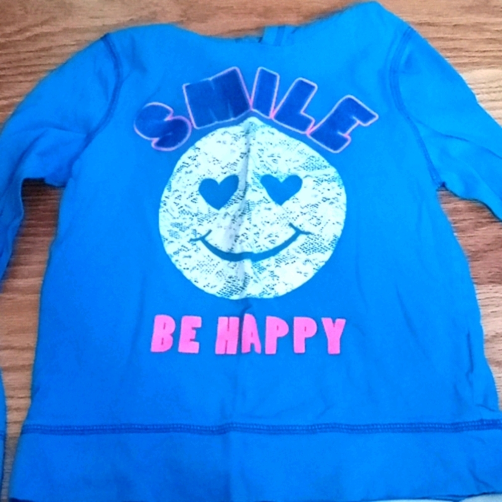 Blue hooded printed shirt